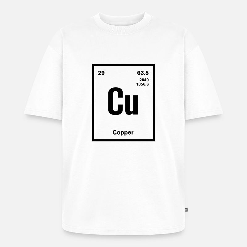 Copper Element im Periodensystem - Unisex Premium Oversized Bio T-Shirt - Weiß