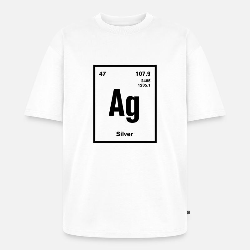 Silver Element im Periodensystem - Unisex Premium Oversized Bio T-Shirt - Weiß
