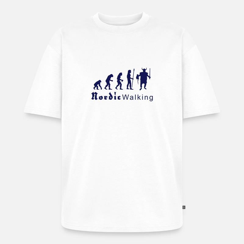evolution_nordicwalking1 - Unisex Premium Oversized Bio T-Shirt - Weiß