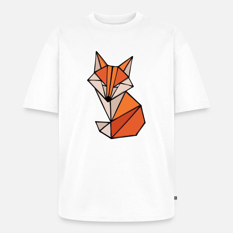 Fuchs Polygon Geometry Abstract Art Creative - Unisex Premium Oversized Organic T-Shirt - white