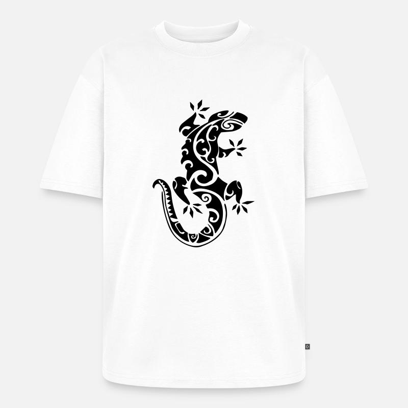 Gecko 1 - Unisex Premium Oversized Bio T-Shirt - Weiß