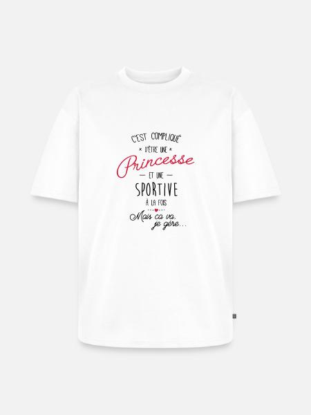 Princesse et sportive - T-shirt Premium bio oversize Unisexe - blanc