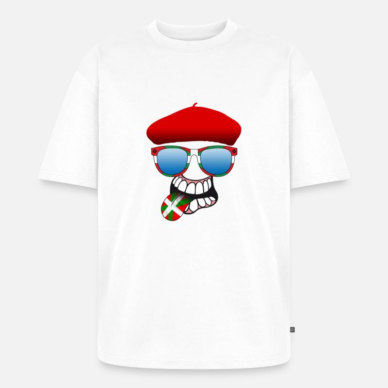 Baskische smiley 6 - Unisex Premium Oversized Bio T-Shirt - Weiß