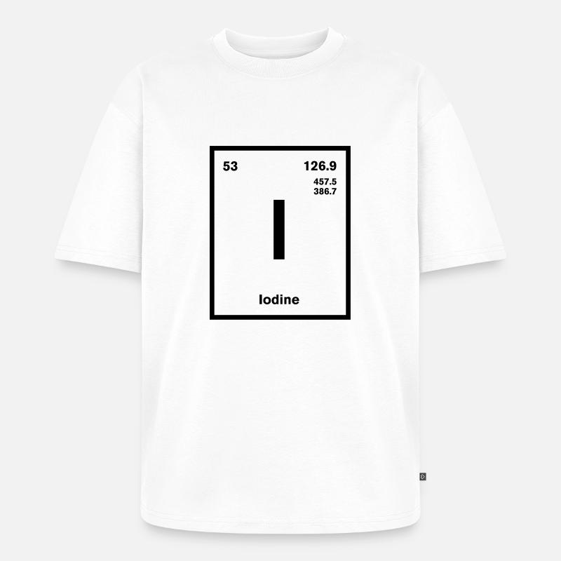 Iodine Element im Periodensystem - Unisex Premium Oversized Bio T-Shirt - Weiß