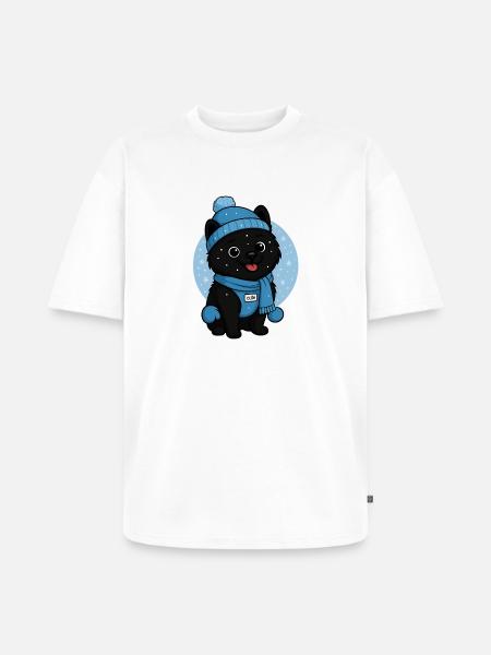 Cuddly Dog Winter Magic - Unisex Premium Oversized Organic T-Shirt - white