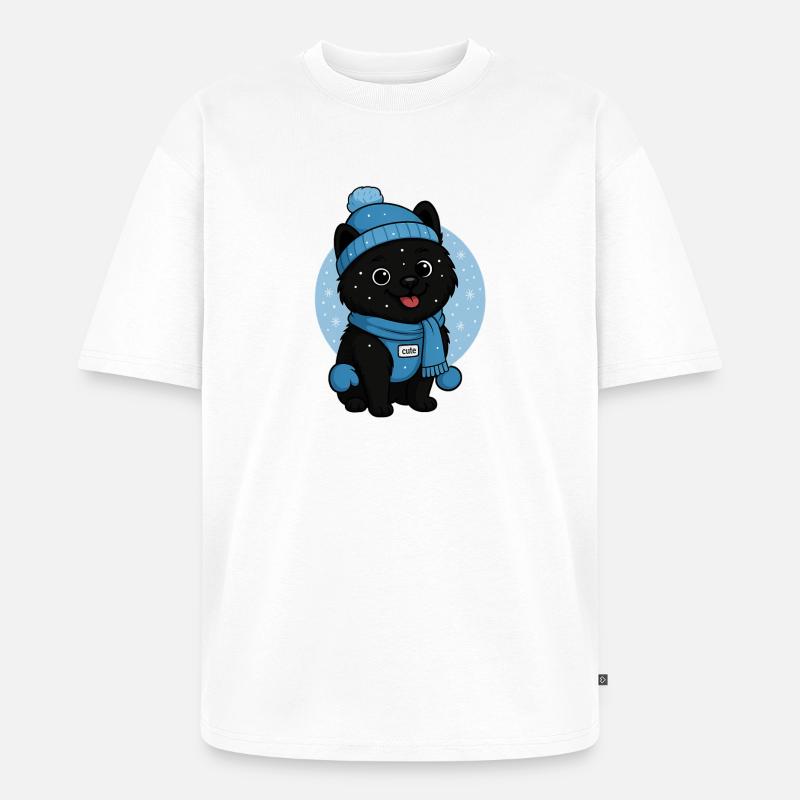 Kuschelhund Winterzauber - Unisex Premium Oversized Bio T-Shirt - Weiß