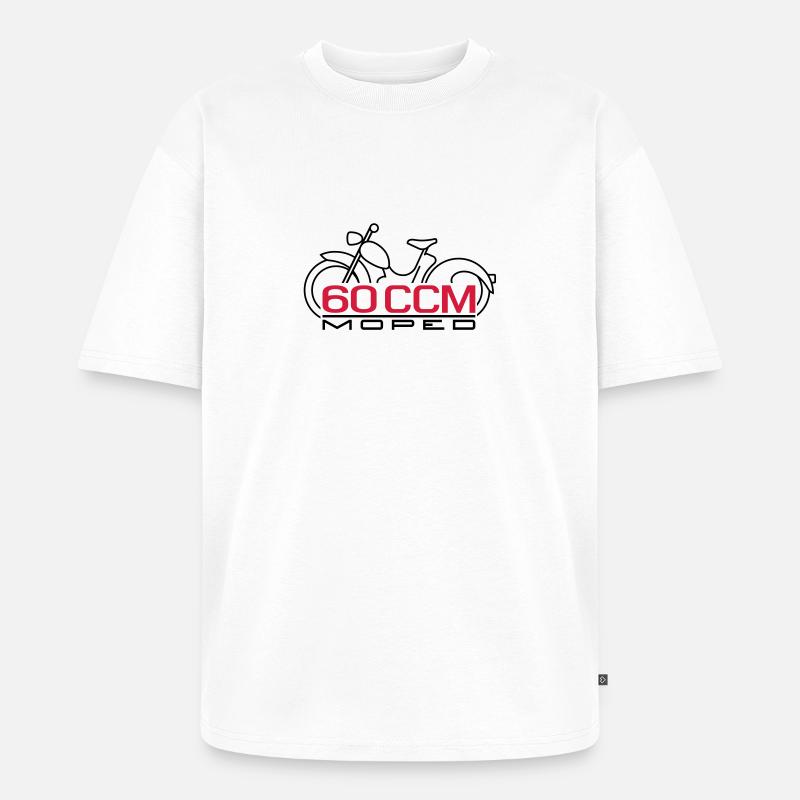 Moped SR2 60 ccm Emblem - Unisex Premium Oversized Bio T-Shirt - Weiß