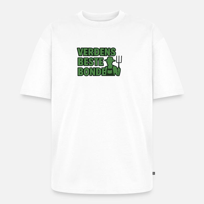 Der beste Bauer der Welt - Unisex Premium Oversized Bio T-Shirt - Weiß