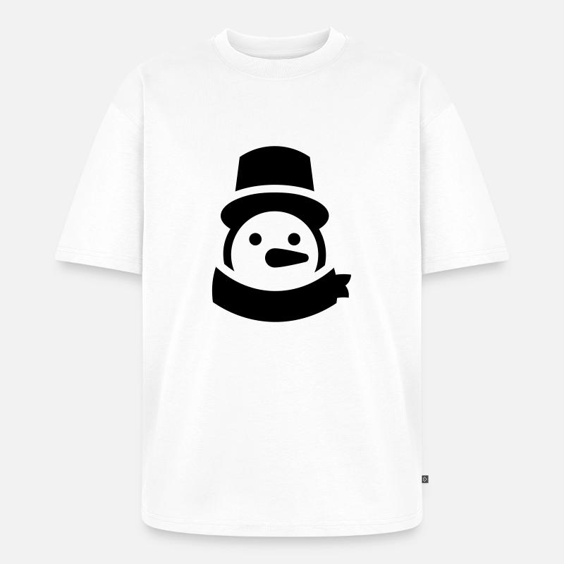 schneemann kopf - Unisex Premium Oversized Bio T-Shirt - Weiß