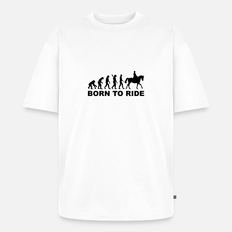 Évolution aller à cheval - T-shirt Premium bio oversize Unisexe - blanc