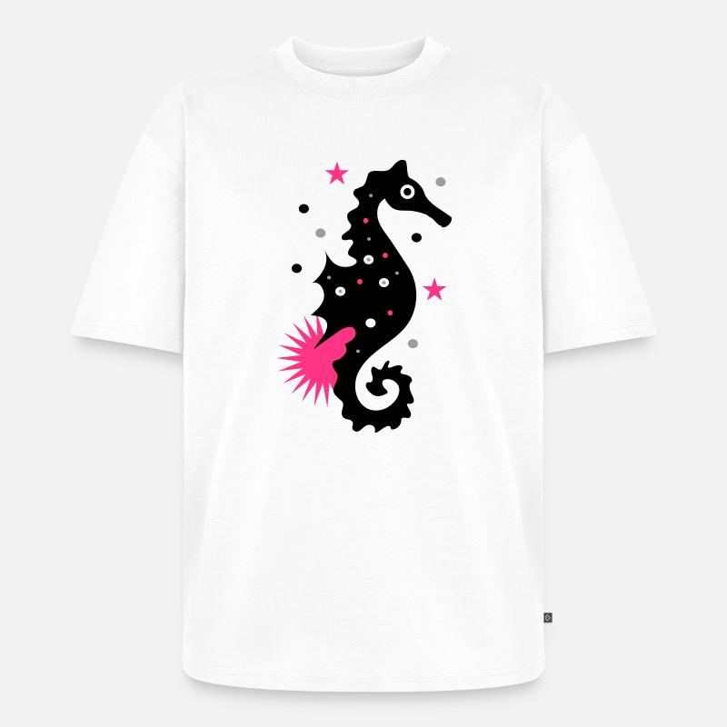 Seepferdchen - Unisex Premium Oversized Bio T-Shirt - Weiß
