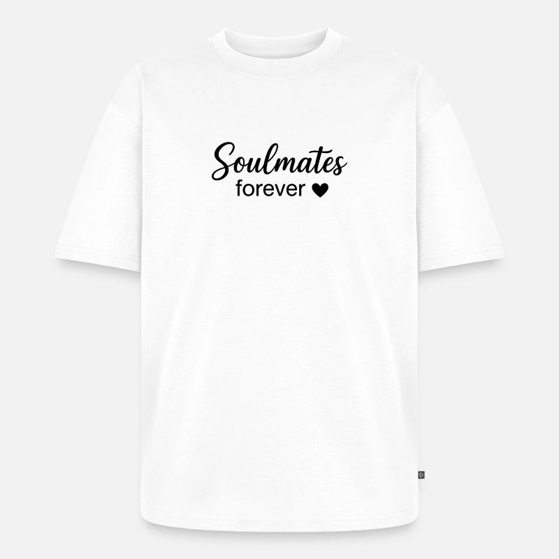 Âmes éternelles Boho Scripture Design - T-shirt Premium bio oversize Unisexe - blanc