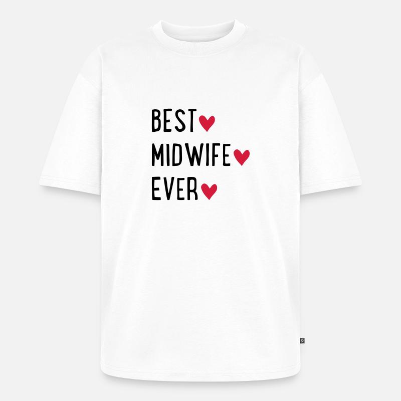 Hebamme - Unisex Premium Oversized Bio T-Shirt - Weiß