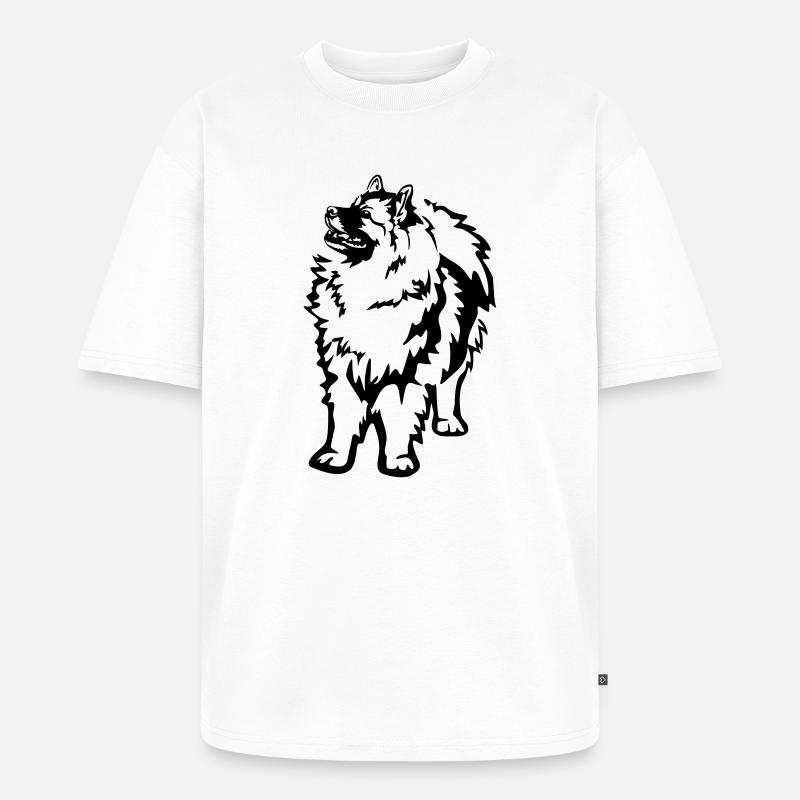 Wolfsspitz - Unisex Premium Oversized Bio T-Shirt - Weiß