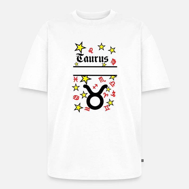 Stier Stier Sternzeichen - Unisex Premium Oversized Bio T-Shirt - Weiß