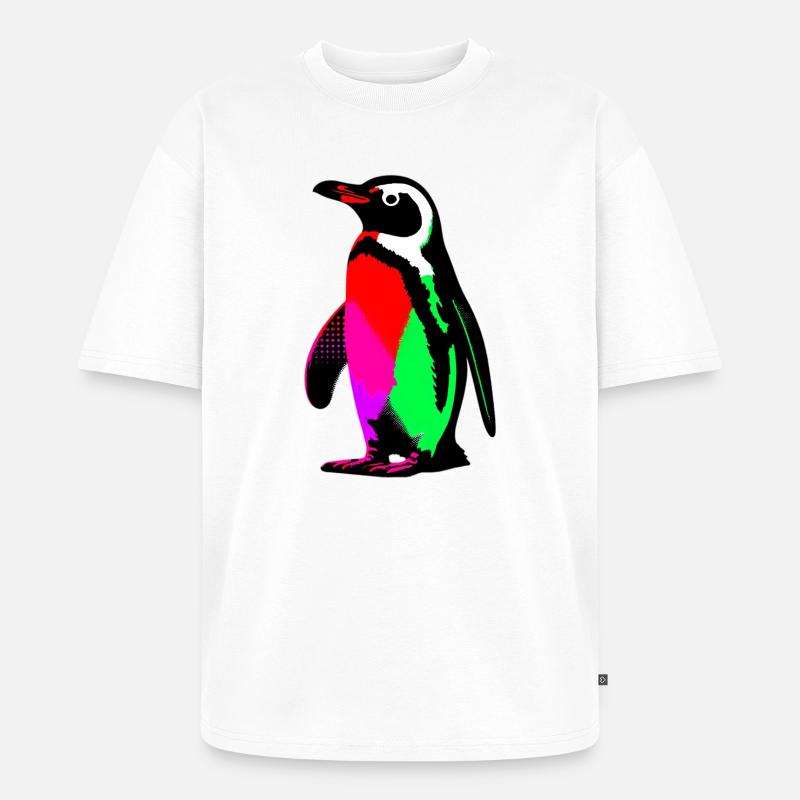 Pinguin - Unisex Premium Oversized Bio T-Shirt - Weiß