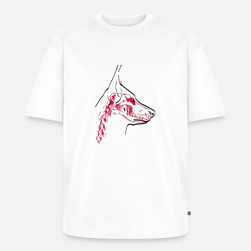 Hunde Skull - Unisex Premium Oversized Bio T-Shirt - Weiß