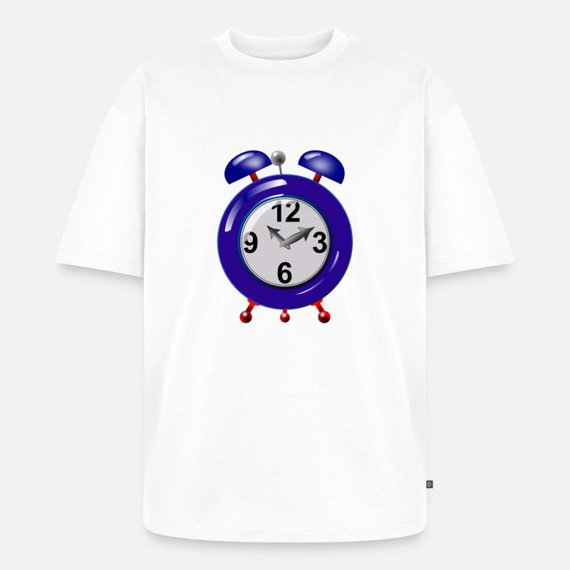 Wecker - Unisex Premium Oversized Bio T-Shirt - Weiß