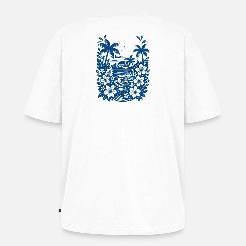 Beach Blue - Unisex Premium Oversized Bio T-Shirt - Weiß