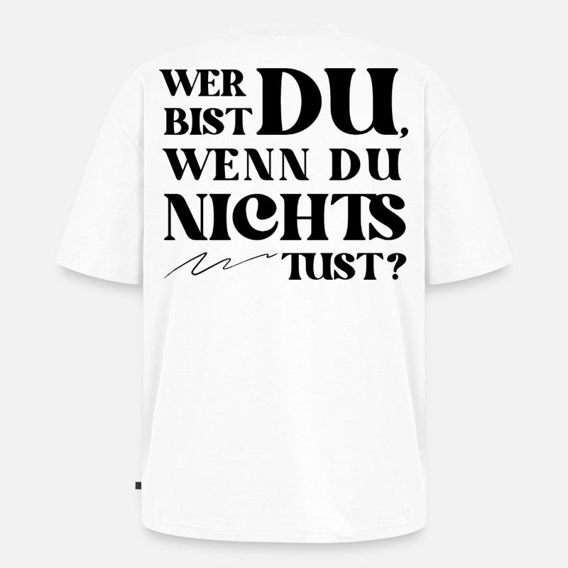 Wer bist Du Retro Statement - Unisex Premium Oversized Bio T-Shirt - Weiß