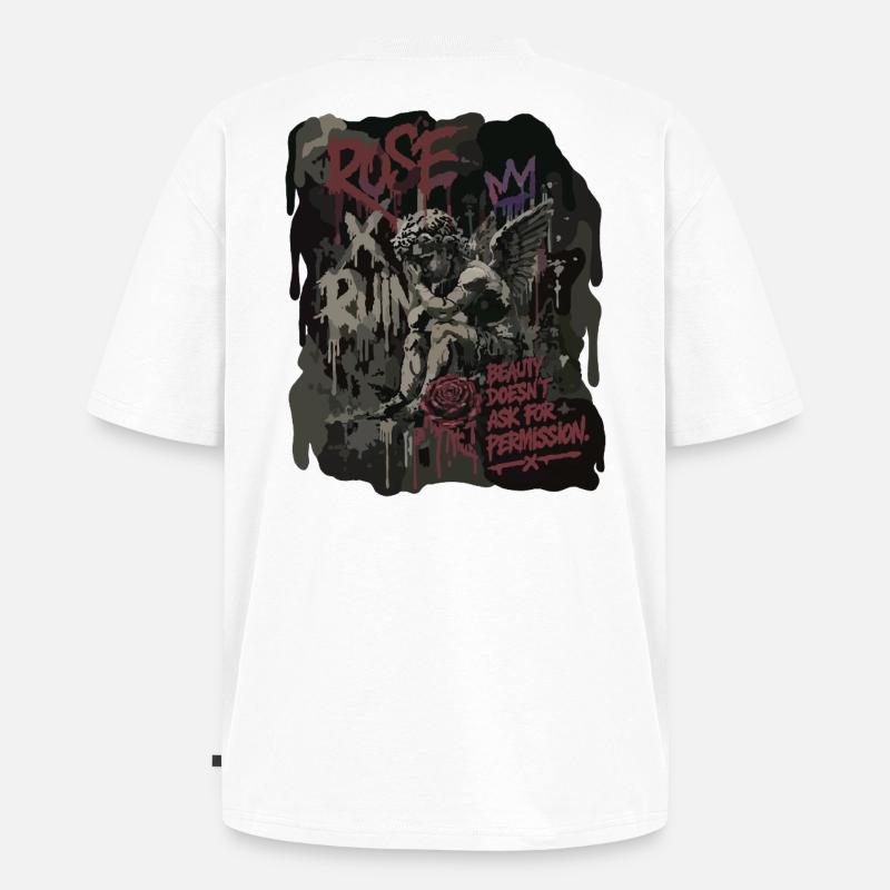 Rose x Ruin - Broken Saint - Unisex Premium Oversized Bio T-Shirt - Weiß