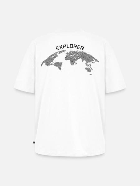 Explorer T-Shirt / Weltkarte / Geography - Unisex Premium Oversized Bio T-Shirt - Weiß