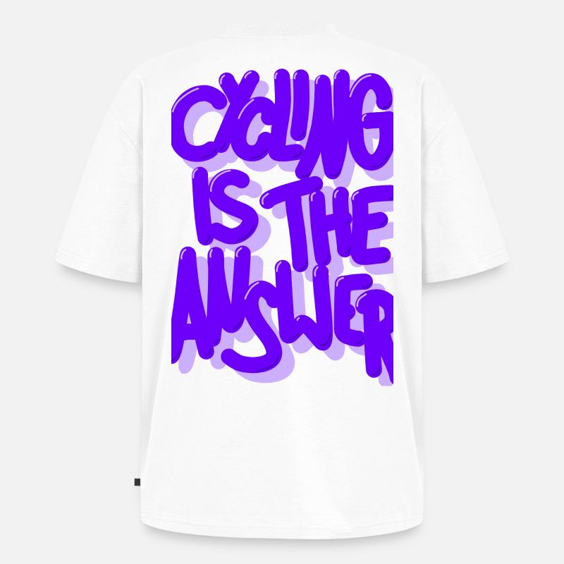 Cycling is the answer lila - Unisex Premium Oversized Bio T-Shirt - Weiß