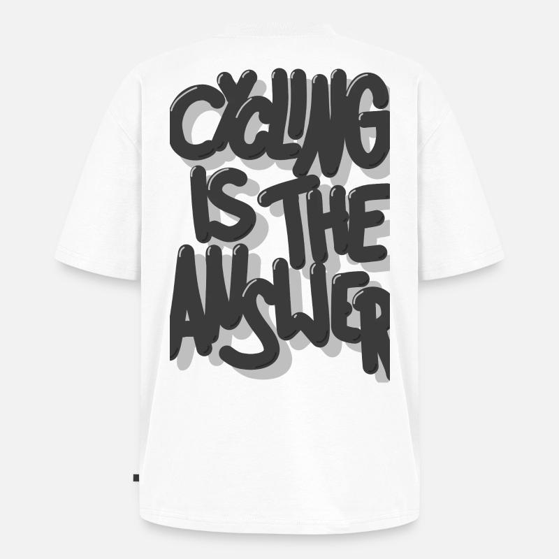 Cycling is the answer grau - Unisex Premium Oversized Bio T-Shirt - Weiß