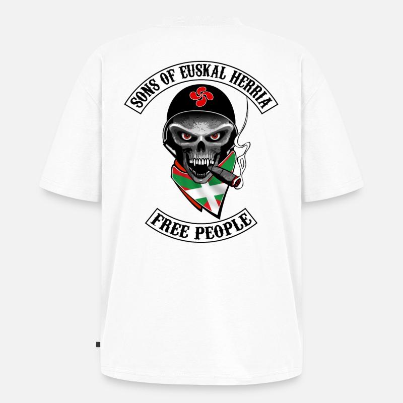 basques bikers design - T-shirt Premium bio oversize Unisexe - blanc