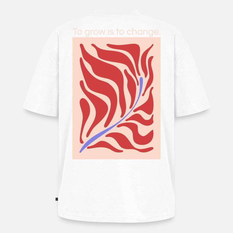 Growth through change – leaf shape pattern - Unisex Premium Oversized Organic T-Shirt - white