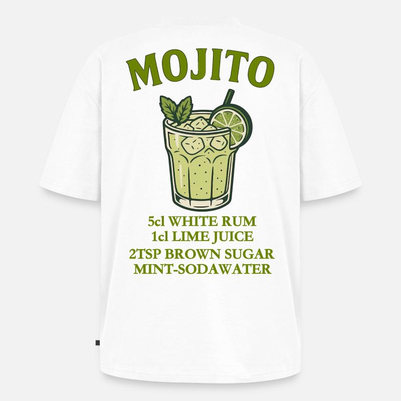 Mojito Design mit Limette und Minze - Unisex Premium Oversized Bio T-Shirt - Weiß