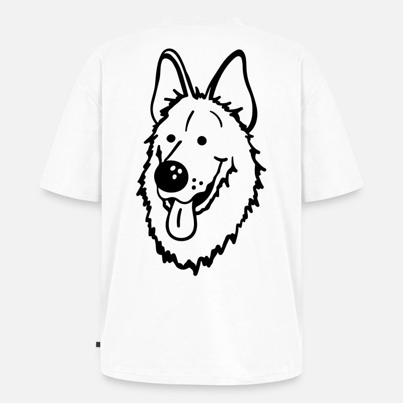 Lustiger Deutscher Schäferhund - Unisex Premium Oversized Bio T-Shirt - Weiß