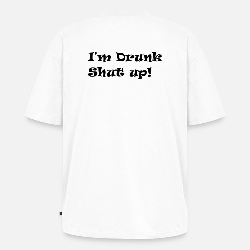 Ich bin betrunken - Unisex Premium Oversized Bio T-Shirt - Weiß