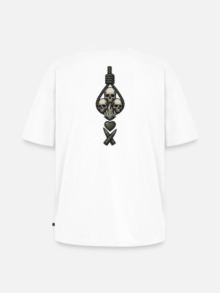 Avi Collection – Skulls & Flame - Unisex Premium Oversized Organic T-Shirt - white