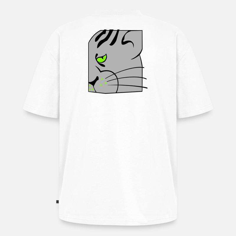 Katze - Unisex Premium Oversized Bio T-Shirt - Weiß