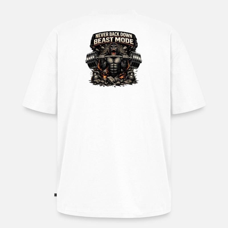 Beast Modus Kraftgorilla - Unisex Premium Oversized Bio T-Shirt - Weiß