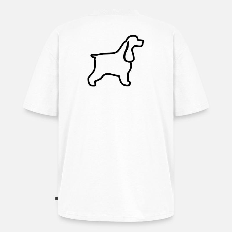 Plan cocker anglais - T-shirt Premium bio oversize Unisexe - blanc