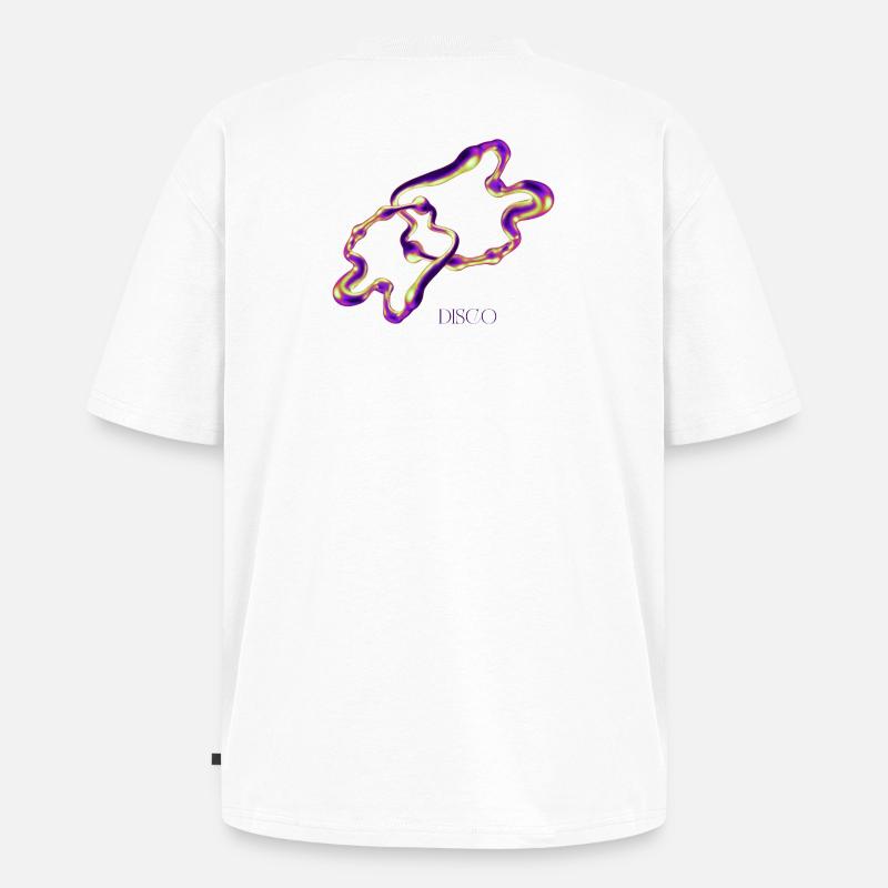 Disco Blob – Neon Abstract Liquid Art - Unisex Premium Oversized Bio T-Shirt - Weiß