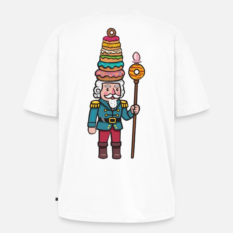 Donut-Cracker Nussknacker - Unisex Premium Oversized Bio T-Shirt - Weiß