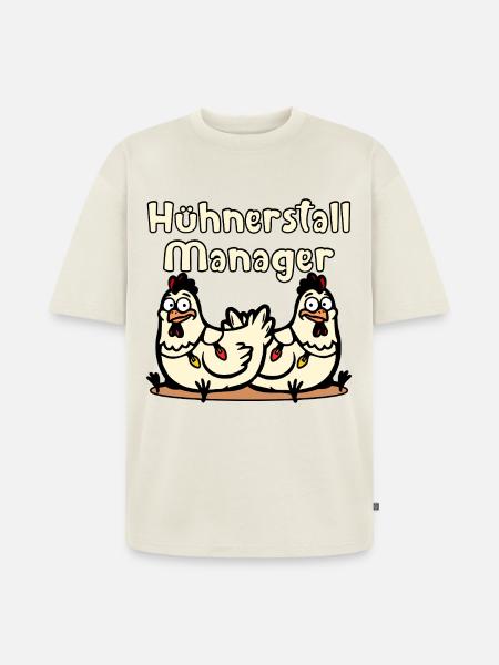 Weihnachten Hühnerstall Manager - Unisex Premium Oversized Bio T-Shirt - Naturweiß
