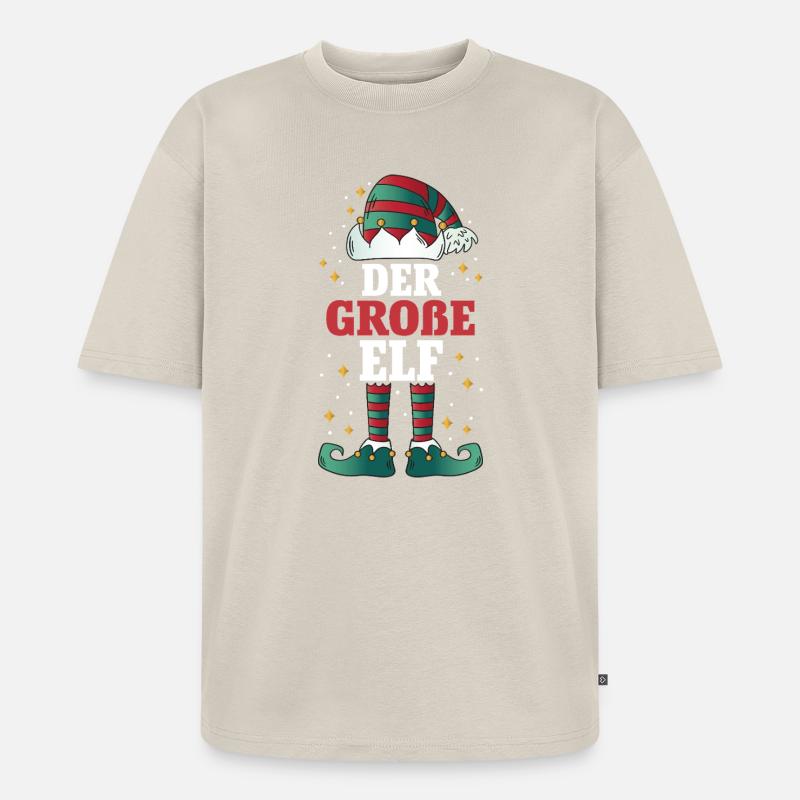 Weihnachten Der Große Elf - Unisex Premium Oversized Bio T-Shirt - Beige
