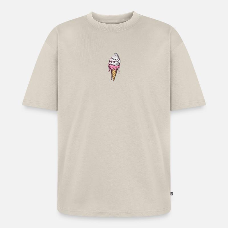 Eiscreme Eis - Unisex Premium Oversized Bio T-Shirt - Beige
