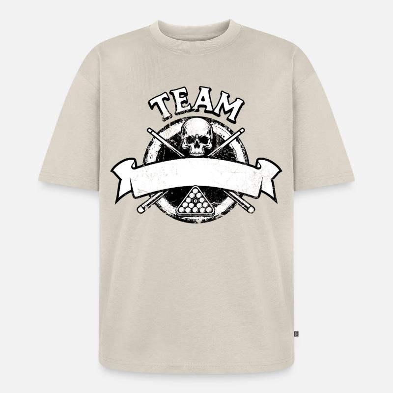 Eight Ball, Billardkugel, Billard Team Geschenk - Unisex Premium Oversized Bio T-Shirt - Beige