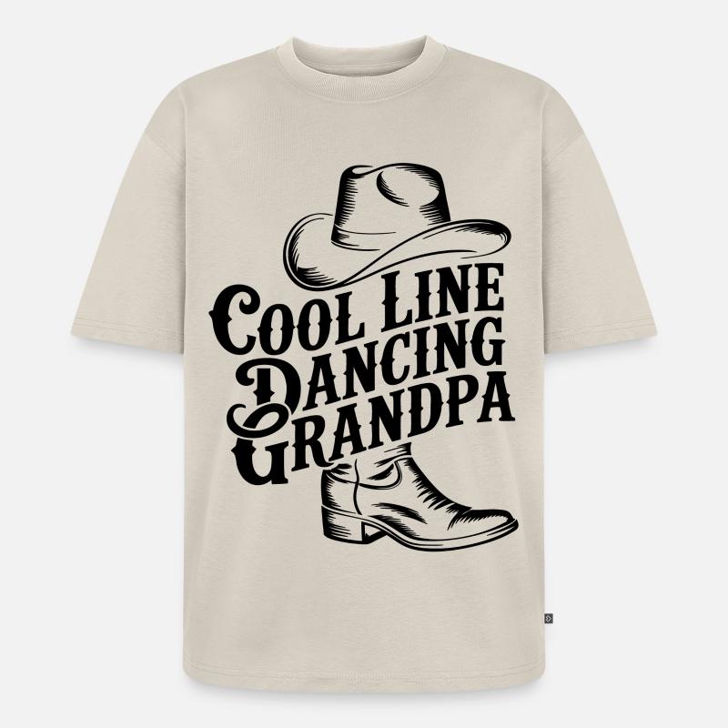 Cooler Linedance Opa Line Dance Großvater - Unisex Premium Oversized Bio T-Shirt - Beige