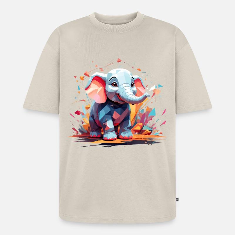 Explosion de couleur d’éléphant - T-shirt Premium bio oversize Unisexe - beige