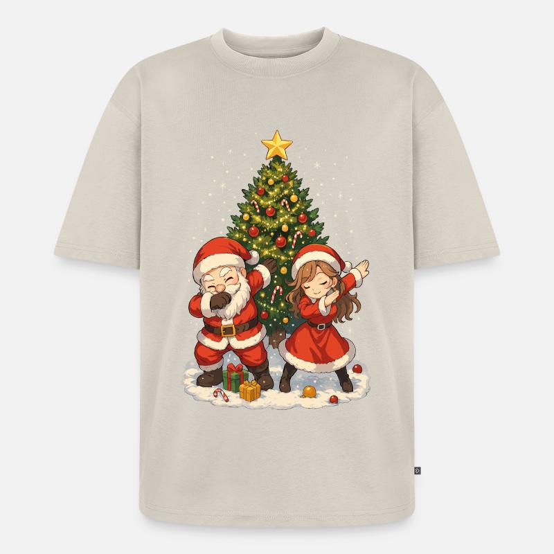 Weihnachts Dab, Santa Squad, Fun Xmas - Unisex Premium Oversized Bio T-Shirt - Beige