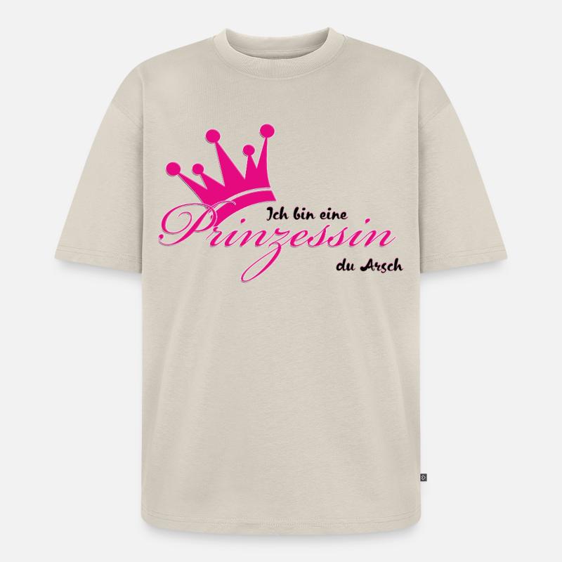ich bin eine Prinzessin  - Unisex Premium Oversized Bio T-Shirt - Beige