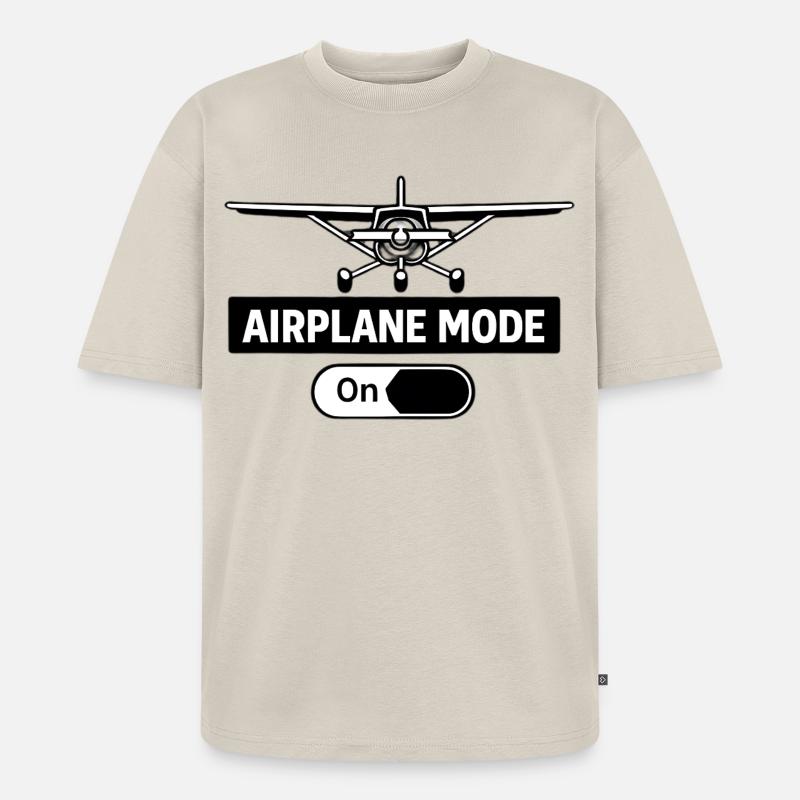 Flugmodus An Airplane Mode On Pilot - Unisex Premium Oversized Bio T-Shirt - Beige