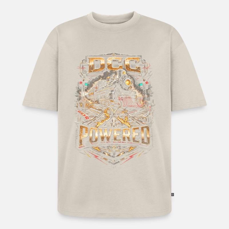 Modelleisenbahn Eisenbahn DCC Powered - Unisex Premium Oversized Bio T-Shirt - Beige