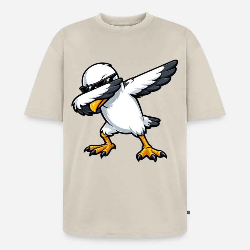 Dabbing Möwe - Unisex Premium Oversized Bio T-Shirt - Beige